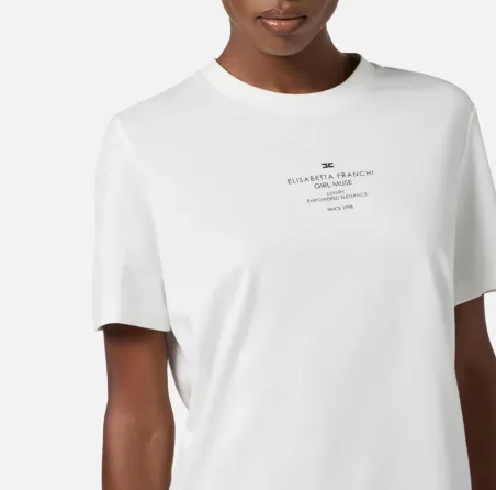 Elisabetta Franchi – T-shirt in jersey di cotone con stampa logo

  | 