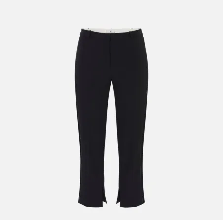 Elisabetta Franchi – Pantaloni in crêpe leggero con dettagli smoking

