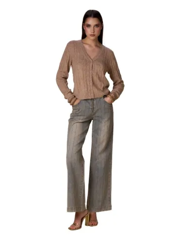 No Secrets cardigan trecce lurex con strass – Maglia luminosa donna el 2