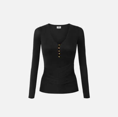 Maglia in cupro a costine con bottoni  | BorotalcoCagliari.it