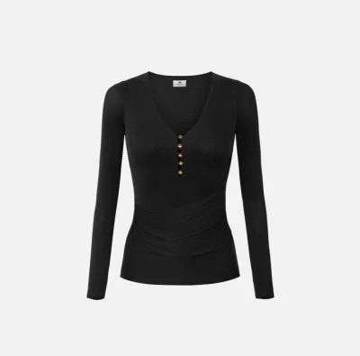 Maglia in cupro a costine con bottoni  | BorotalcoCagliari.it