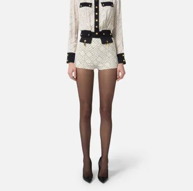 Elisabetta Franchi – Shorts bi-color in doppio crêpe  | BorotalcoCagli