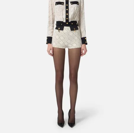Elisabetta Franchi – Shorts bi-color in doppio crêpe  | BorotalcoCagli
