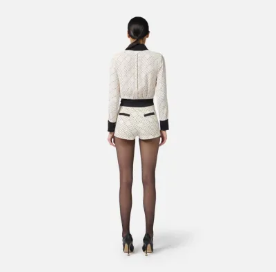 Elisabetta Franchi – Shorts bi-color in doppio crêpe  | BorotalcoCagli