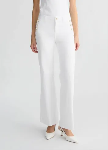 Pantaloni flare con bottoni gioiello  | BorotalcoCagliari.it
