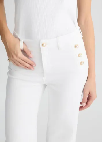 Pantaloni flare con bottoni gioiello  | BorotalcoCagliari.it 2