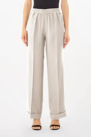 Pantalone ampio in tessuto fluido con elastico in vita Liu Jo  | Borot