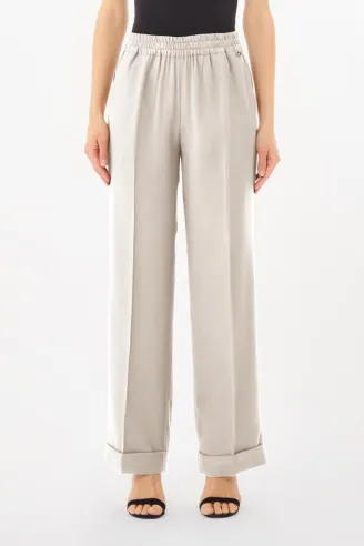 Pantalone ampio in tessuto fluido con elastico in vita Liu Jo  | Borot 2