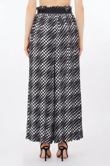 Pantaloni palazzo a fantasia con vita arricciata Liu Jo  | BorotalcoCa