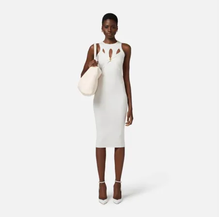 Abito a costine con cut-out Elisabetta Franchi  | BorotalcoCagliari.it
