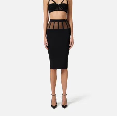 Gonna in viscosa con tagli corsetteria Elisabetta Franchi  | Borotalco