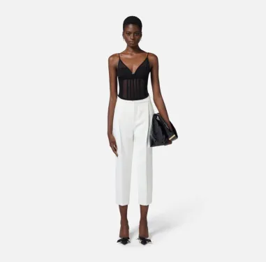 Top con trasparenze e tagli corsetto Elisabetta Franchi  | BorotalcoCa