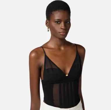 Top con trasparenze e tagli corsetto Elisabetta Franchi  | BorotalcoCa 2