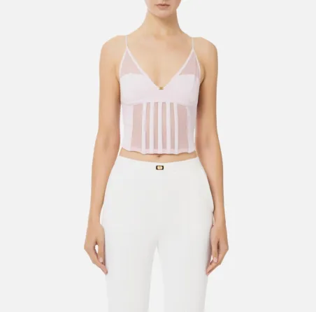 Top con trasparenze e tagli corsetto Elisabetta Franchi  | BorotalcoCa