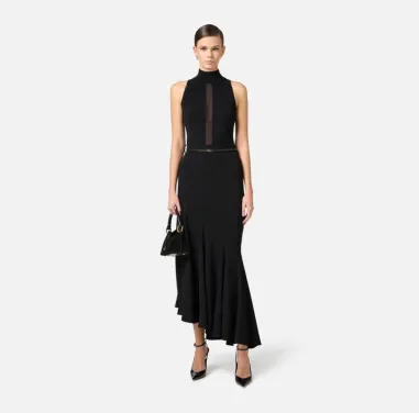 Top in viscosa con dettaglio in tulle Elisabetta Franchi  | BorotalcoC