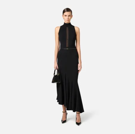 Top in viscosa con dettaglio in tulle Elisabetta Franchi  | BorotalcoC