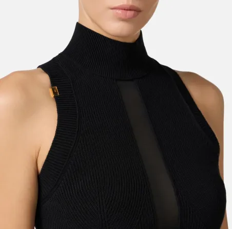 Top in viscosa con dettaglio in tulle Elisabetta Franchi  | BorotalcoC