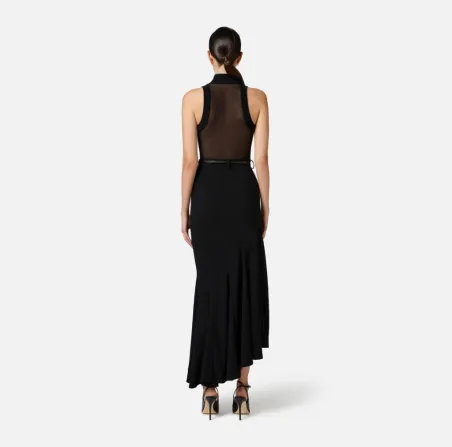 Top in viscosa con dettaglio in tulle Elisabetta Franchi  | BorotalcoC