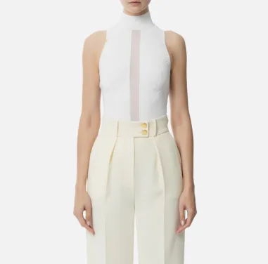 Top in viscosa con dettaglio in tulle Elisabetta Franchi  | BorotalcoC 2