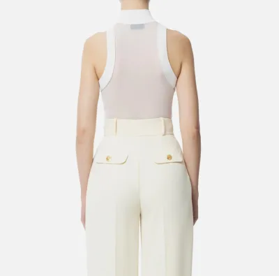 Top in viscosa con dettaglio in tulle Elisabetta Franchi  | BorotalcoC