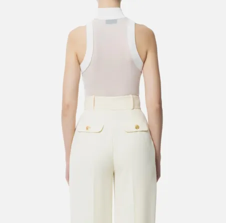 Top in viscosa con dettaglio in tulle Elisabetta Franchi  | BorotalcoC