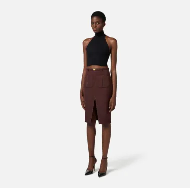 Top in viscosa a costine con cuore Elisabetta Franchi  | BorotalcoCagl