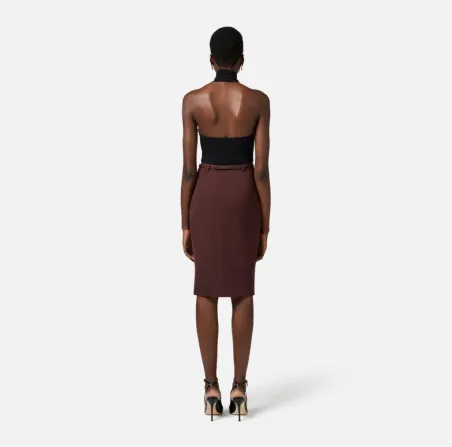 Top in viscosa a costine con cuore Elisabetta Franchi  | BorotalcoCagl