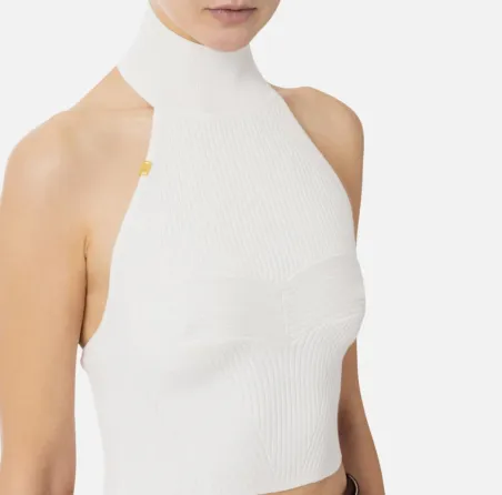 Top in viscosa a costine con cuore Elisabetta Franchi  | BorotalcoCagl