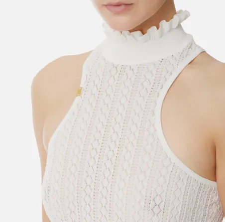 Top in punto pizzo con ruches Elisabetta Franchi  | BorotalcoCagliari.