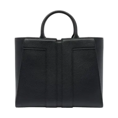 Elisabetta Franchi – Borsa tote grande effetto pelle con logo in rilie
