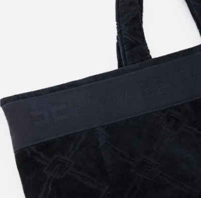 Tote in spugna jacquard con logo Elisabetta Franchi  | BorotalcoCaglia