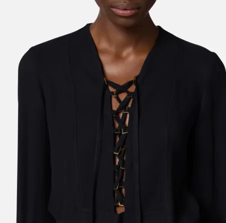 Blusa in georgette con lacci Elisabetta Franchi  | BorotalcoCagliari.i