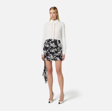 Camicia in georgette con bande lettering Elisabetta Franchi  | Borotal 2