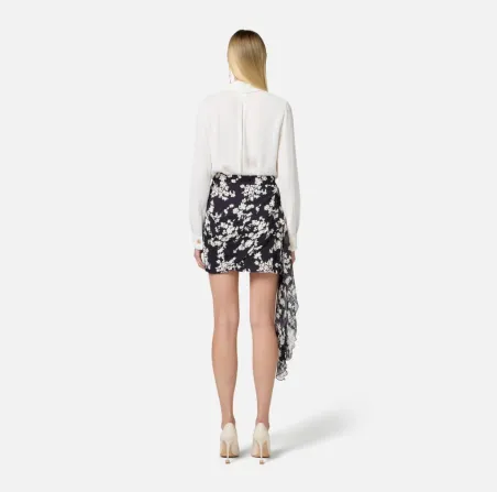 Camicia in georgette con bande lettering Elisabetta Franchi  | Borotal