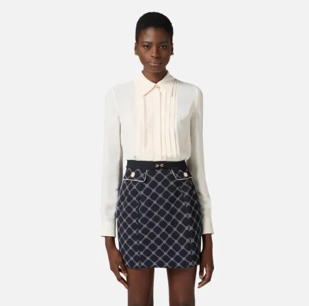 Camicia in georgette con bottoni gioiello Elisabetta Franchi  | Borota