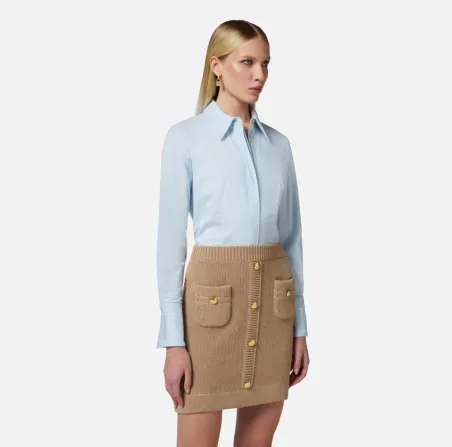 Camicia in Misto Cotone con Polsi Logati - Elisabetta Franchi  | Borot