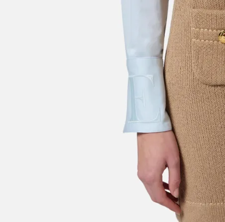 Camicia in Misto Cotone con Polsi Logati - Elisabetta Franchi  | Borot