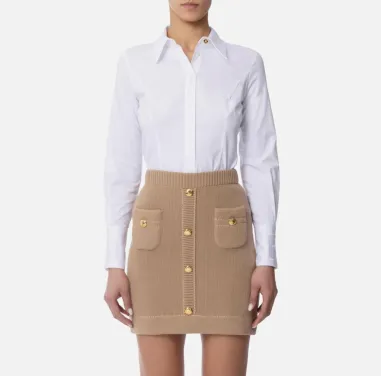 Camicia in Misto Cotone con Polsi Logati - Elisabetta Franchi  | Borot 2
