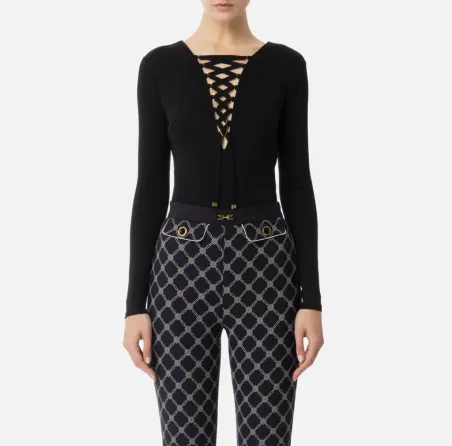 Body in jersey con lacci Elisabetta Franchi  | BorotalcoCagliari.it