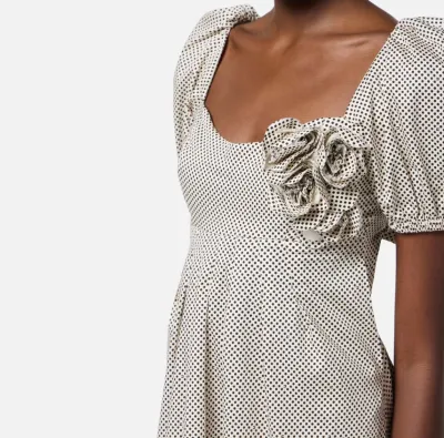 Abito in cotone con stampa pois e rose ricamate Elisabetta Franchi  | 