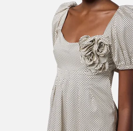 Abito in cotone con stampa pois e rose ricamate Elisabetta Franchi  | 