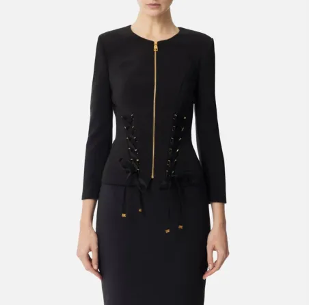 Giacca in crêpe con lacci criss-cross Elisabetta Franchi  | BorotalcoC
