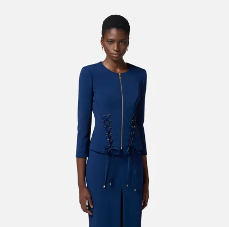 Giacca in crêpe con lacci criss-cross Elisabetta Franchi  | BorotalcoC