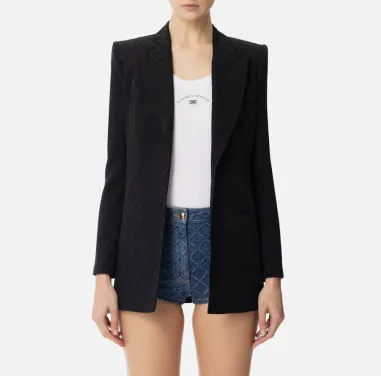 Giacca in satin con losanga jacquard Elisabetta Franchi  | BorotalcoCa