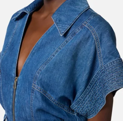 Tuta in denim corta con cintura Elisabetta Franchi  | BorotalcoCagliar