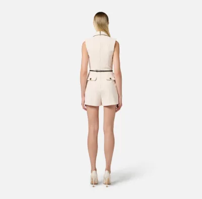 Tuta doppiopetto in crêpe con piping Elisabetta Franchi  | BorotalcoCa