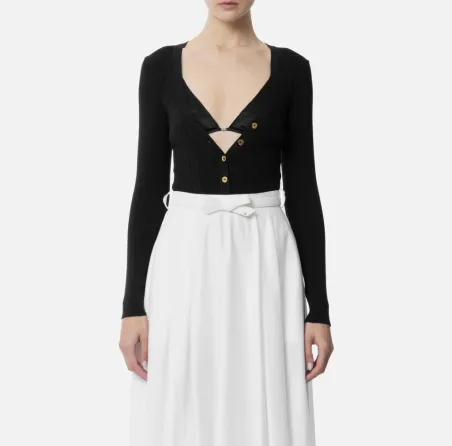Micro cardigan in viscosa con cuore Elisabetta Franchi  | BorotalcoCag