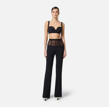 Pantaloni in crêpe con baschina in tulle Elisabetta Franchi  | Borotal 2