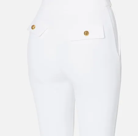Pantaloni cropped in crêpe con placca logo Elisabetta Franchi  | Borot