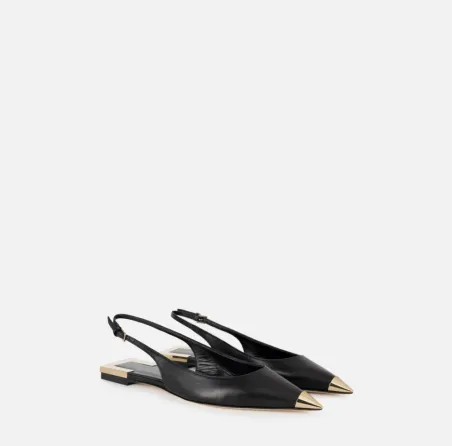 Slingback flat in nappa Elisabetta Franchi  | BorotalcoCagliari.it